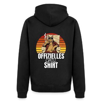 Katzen Katze Katzenshirt Katze Geschenkidee kitten - Unisex Premium Bio Zip Hoodie - Schwarz - Hinten - Nico (187cm)
