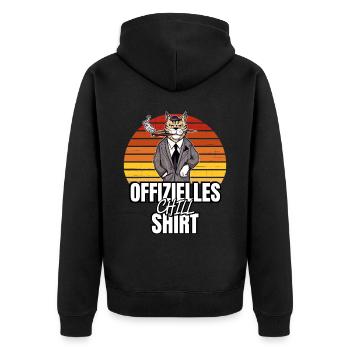 Katzen Katze Katzenshirt Katze Geschenkidee kitten - Unisex Premium Bio Zip Hoodie - Schwarz - Hinten - Nico (187cm)