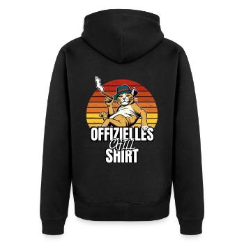 Katzen Katze Katzenshirt Katze Geschenkidee kitten - Unisex Premium Bio Zip Hoodie - Schwarz - Hinten - Nico (187cm)