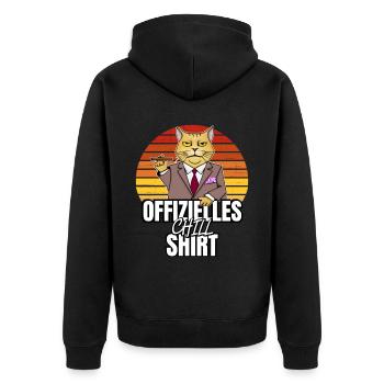 Katzen Katze Katzenshirt Katze Geschenkidee kitten - Unisex Premium Bio Zip Hoodie - Schwarz - Hinten - Nico (187cm)