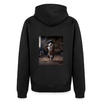 Cute Sea Otter Pet Dabbing Pirate Otter - Unisex Premium Bio Zip Hoodie - Schwarz - Hinten - Nico (187cm)