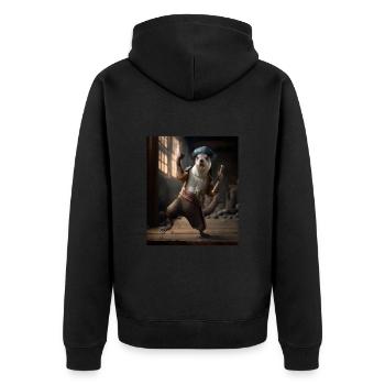 Cute Sea Otter Pet Dabbing Pirate Otter - Unisex Premium Bio Zip Hoodie - Schwarz - Hinten - Nico (187cm)