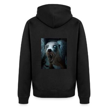 Creepy Otter Creature Spooky Zombie Otter - Unisex Premium Organic Zip Hoodie - black - Back - Nico (187cm)