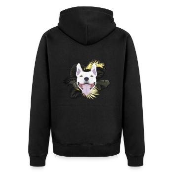 Golden Dog Bull Terrier - Unisex Premium Organic Zip Hoodie - black - Back - Nico (187cm)