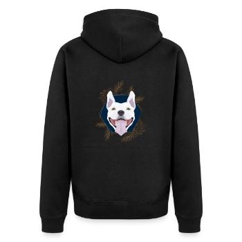 Golden Dog Bull Terrier - Unisex Premium Organic Zip Hoodie - black - Back - Nico (187cm)