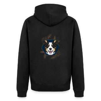 Goldener Hund Border Collie - Unisex Premium Bio Zip Hoodie - Schwarz - Hinten - Nico (187cm)