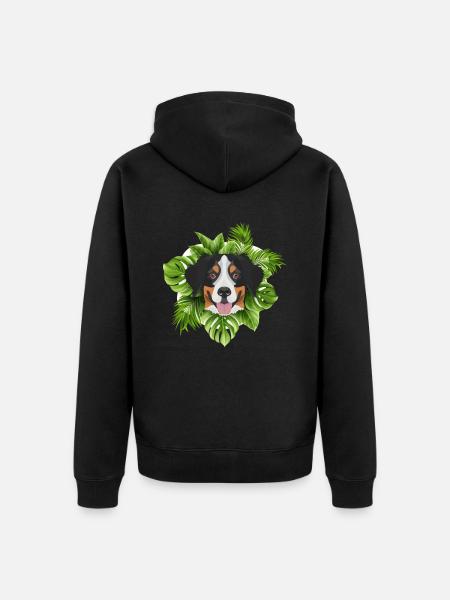 Tropical Berner Sennenhund - Unisex Premium Bio Zip Hoodie - Schwarz