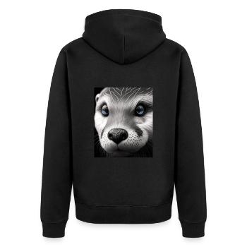 Cute Otter Bed Time Funny Bored Sleepyhead Otter - Unisex Premium Organic Zip Hoodie - black - Back - Nico (187cm)