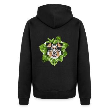 Tropical Australian Shepherd - Unisex Premium Organic Zip Hoodie - black - Back - Nico (187cm)