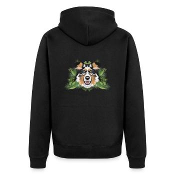 Tropical Australian Shepherd - Unisex Premium Organic Zip Hoodie - black - Back - Nico (187cm)