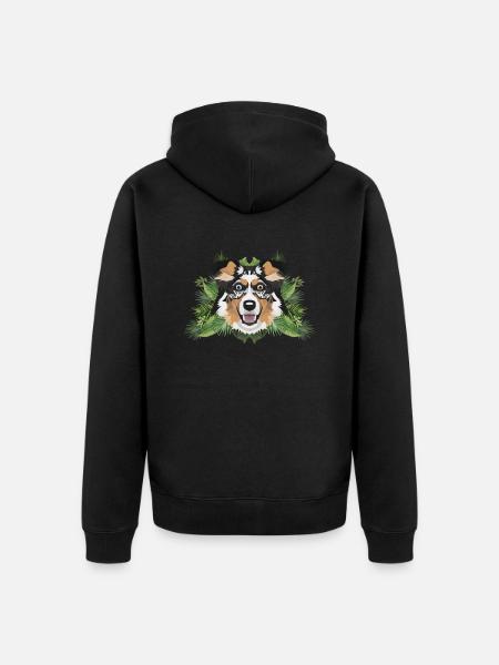 Tropical Australian Shepherd - Unisex Premium Bio Zip Hoodie - Schwarz