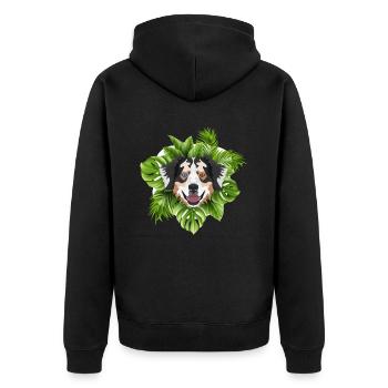 Tropical Australian Shepherd - Unisex Premium Organic Zip Hoodie - black - Back - Nico (187cm)