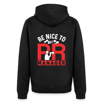 Seien Sie Nett Zu Dem Pr Manager Beruf Job - Unisex Premium Bio Zip Hoodie - Schwarz - Hinten - Nico (187cm)
