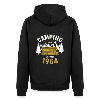 Anniversaire: Camping depuis octobre 1964 Camping-car - Veste à capuche bio Premium Unisexe - noir - Dos - Nico (187cm)