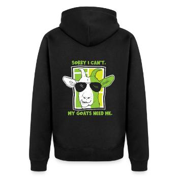 Malheureusement, mes chèvres n’ont pas besoin de moi animal - Veste à capuche bio Premium Unisexe - noir - Dos - Nico (187cm)