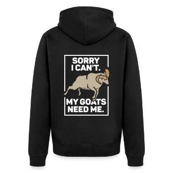 Malheureusement, mes chèvres n’ont pas besoin de moi animal - Veste à capuche bio Premium Unisexe - noir - Dos - Nico (187cm)