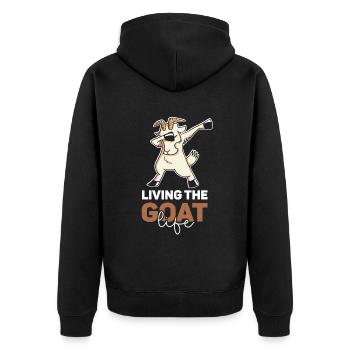Goats Life Animal Goat Domestic Goat Lovers - Unisex Premium Organic Zip Hoodie - black - Back - Nico (187cm)
