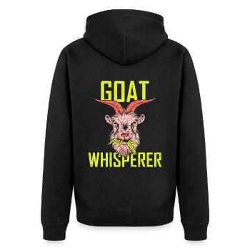 Goats Whisperer Goat Whisperer Goat Animal - Unisex Premium Organic Zip Hoodie - black - Back - Nico (187cm)