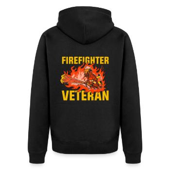 Pompier vétéran Retraite Brigade de pompiers - Veste à capuche bio Premium Unisexe - noir - Dos - Nico (187cm)