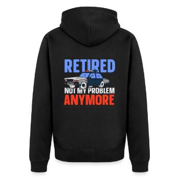 À la retraite, ce n’est plus mon problème policier - Veste à capuche bio Premium Unisexe - noir - Dos - Nico (187cm)