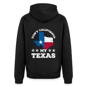 Kalifornien Texas Sprüche Stolz Texanisch Texaner - Unisex Premium Bio Zip Hoodie - Schwarz - Hinten - Nico (187cm)