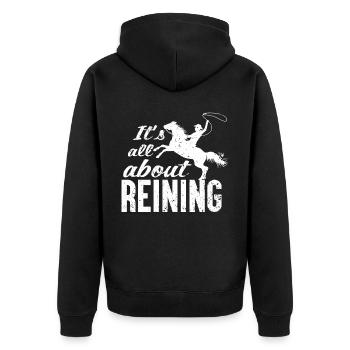 Il s’agit de Reining - - Veste à capuche bio Premium Unisexe - noir - Dos - Nico (187cm)