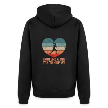 Running Runner Jogging Jogging Runner Cadeau - Veste à capuche bio Premium Unisexe - noir - Dos - Nico (187cm)