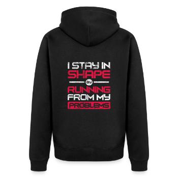 Running Runner Jogging Jogging Runner Cadeau - Veste à capuche bio Premium Unisexe - noir - Dos - Nico (187cm)