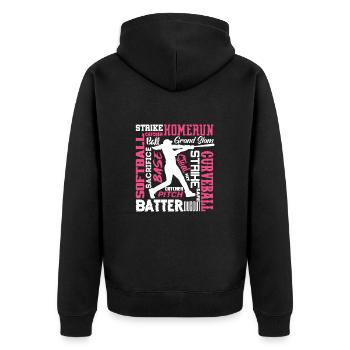 Softball joueur de baseball sports lanceur cadeau - Veste à capuche bio Premium Unisexe - noir - Dos - Nico (187cm)