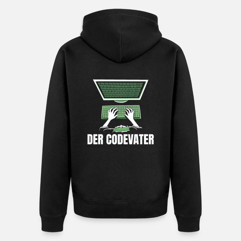 Entwickler Coder Programmierer Vater - Unisex Premium Bio Zip Hoodie - Schwarz