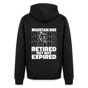 Mountain bike mountain biker Mtb retired - Unisex Premium Organic Zip Hoodie - black - Back - Nico (187cm)