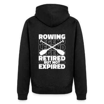 Rudern Ruderer Im Ruhestand - Unisex Premium Bio Zip Hoodie - Schwarz - Hinten - Nico (187cm)