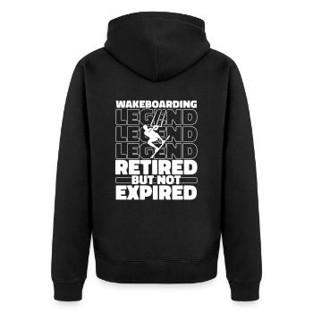 Wakeboard Wakeboarder Im Ruhestand - Unisex Premium Bio Zip Hoodie - Schwarz - Hinten - Nico (187cm)