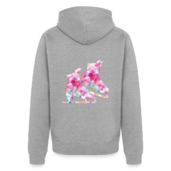 Patinage - Veste à capuche bio Premium Unisexe - gris chiné - Dos - Nico (187cm)