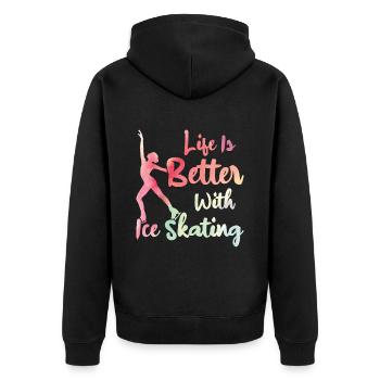 Patinage - Veste à capuche bio Premium Unisexe - noir - Dos - Nico (187cm)