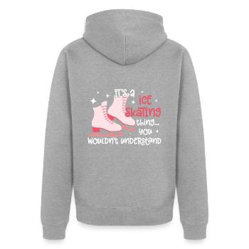 Patinage - Veste à capuche bio Premium Unisexe - gris chiné - Dos - Nico (187cm)