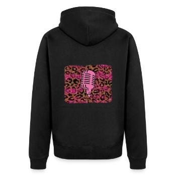 Singen - Unisex Premium Bio Zip Hoodie - Schwarz - Hinten - Nico (187cm)