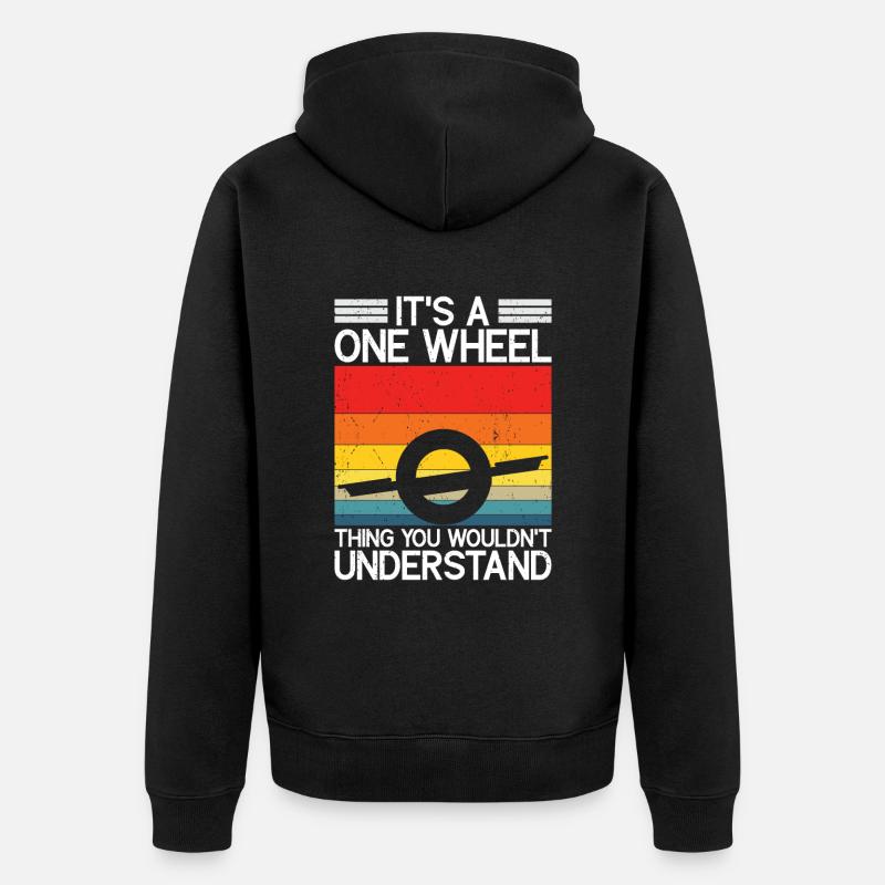 Einrad - Unisex Premium Bio Zip Hoodie - Schwarz