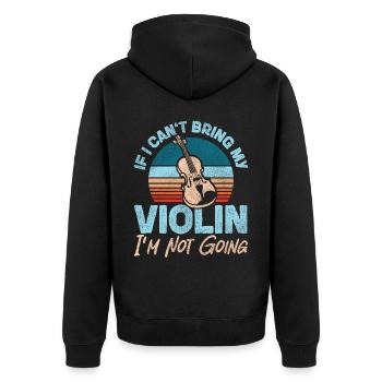 Violon Violoniste Rétro Vintage Si - Veste à capuche bio Premium Unisexe - noir - Dos - Nico (187cm)
