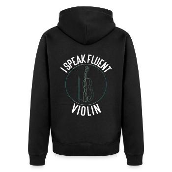 Violoniste Je parle couramment - Veste à capuche bio Premium Unisexe - noir - Dos - Nico (187cm)