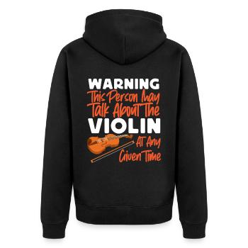 Violoniste Violoniste Avertissement - Veste à capuche bio Premium Unisexe - noir - Dos - Nico (187cm)