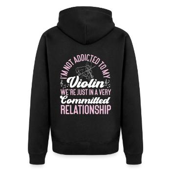 Violin Violinist I'm Not Addicted - Unisex Premium Bio Zip Hoodie - Schwarz - Hinten - Nico (187cm)
