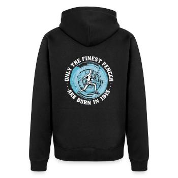Escrimeur né en 1945 anniversaire athlète d’escrime - Veste à capuche bio Premium Unisexe - noir - Dos - Nico (187cm)