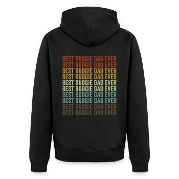 Best Budgie Dad Ever Budgerigar Budgerigar G - Unisex Premium Organic Zip Hoodie - black - Back - Nico (187cm)