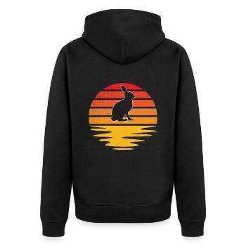 Lapin Rétro - Veste à capuche bio Premium Unisexe - noir - Dos - Nico (187cm)