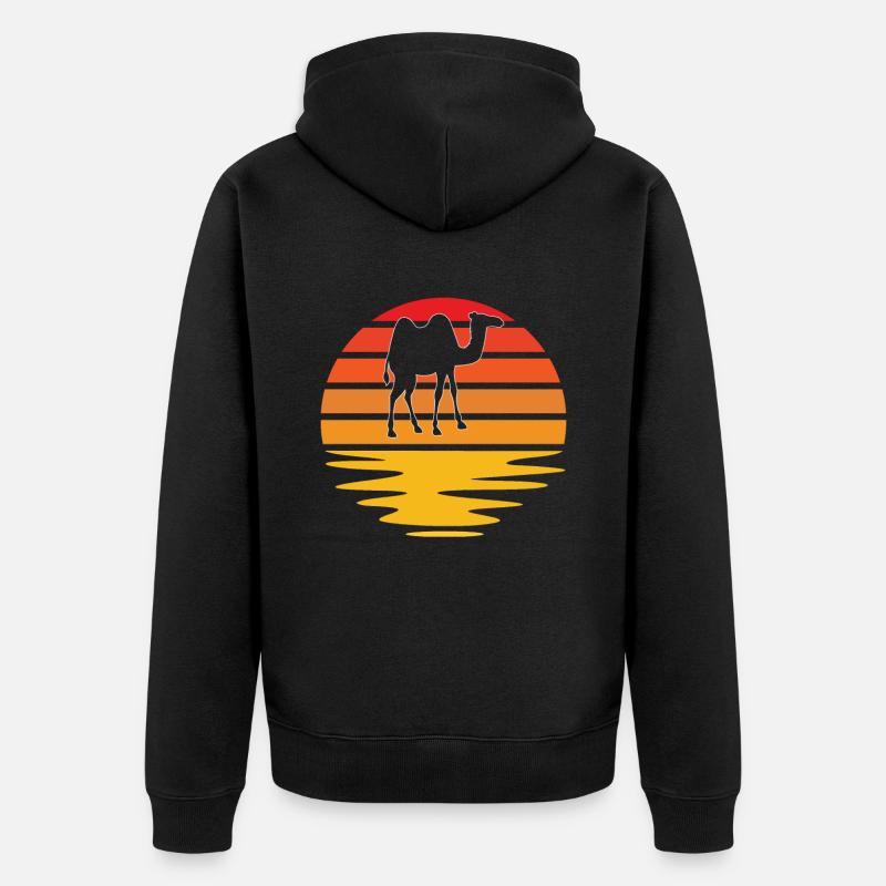 Camel Rétro - Veste à capuche bio Premium Unisexe - noir