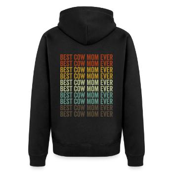 Beste Kuh-Mutter aller Zeiten Kuh-Mutter Kuh-Liebh - Unisex Premium Bio Zip Hoodie - Schwarz - Hinten - Nico (187cm)