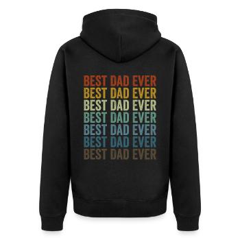Bester Vater aller Zeiten Gitarrist Vater Gitarren - Unisex Premium Bio Zip Hoodie - Schwarz - Hinten - Nico (187cm)