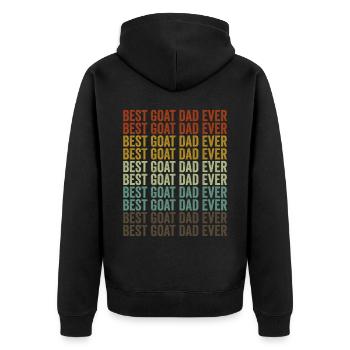 Bester Ziegenvater aller Zeiten Ziegenvater Ziegen - Unisex Premium Bio Zip Hoodie - Schwarz - Hinten - Nico (187cm)