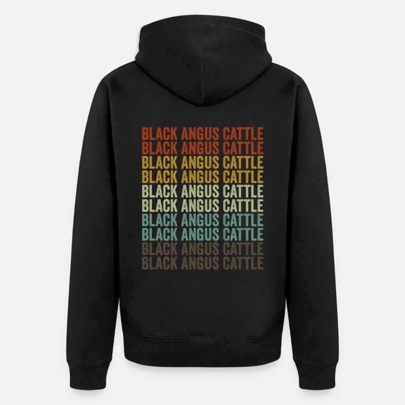 Schwarzes Angusrind Kuh Farmer Angusrind - Unisex Premium Bio Zip Hoodie - Schwarz